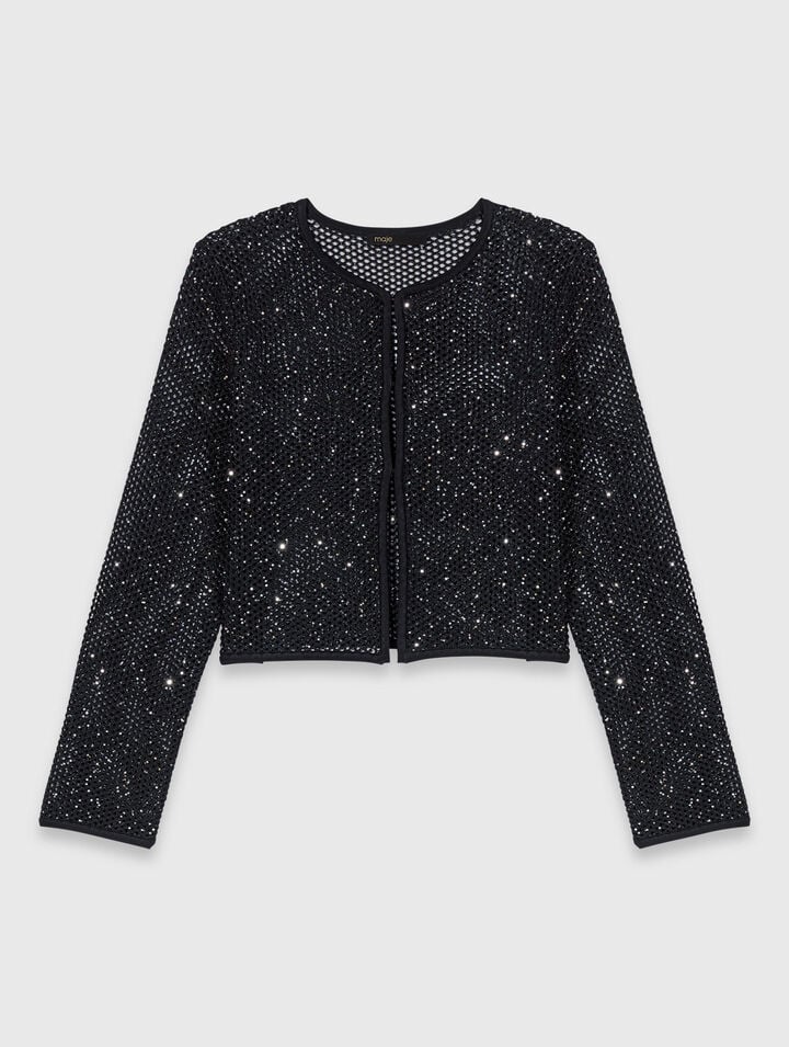 Rhinestone knit cardigan
