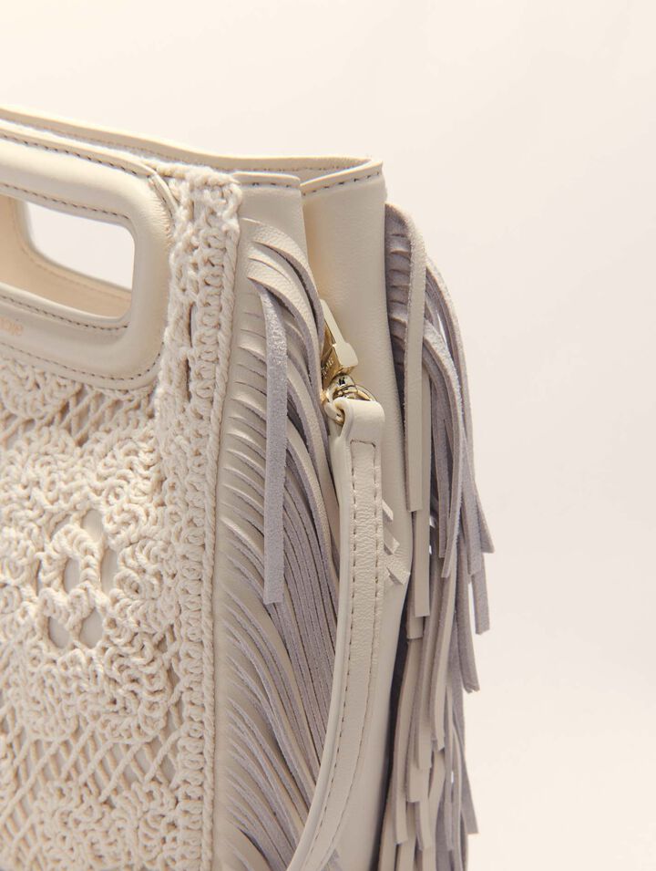 Crochet-knit M bag