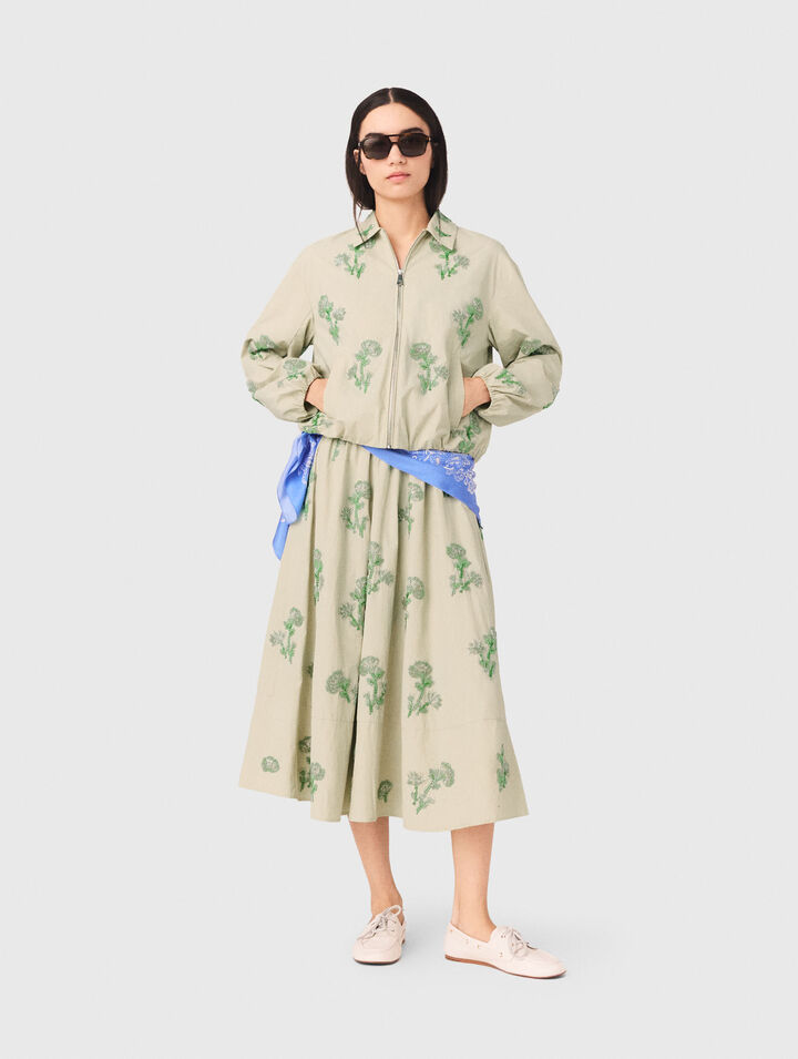 Embroidered technical bomber jacket