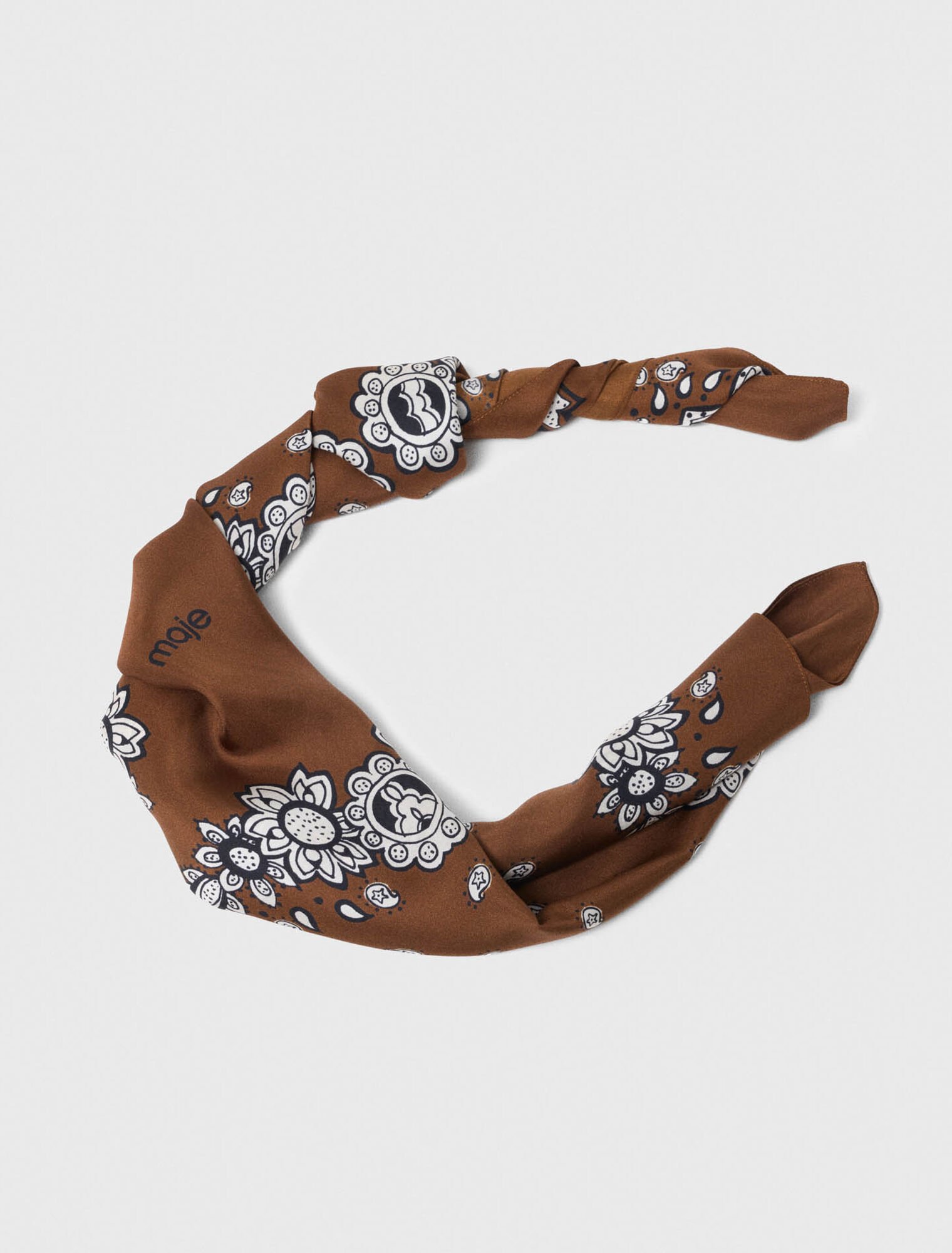 Bandana print silk scarf