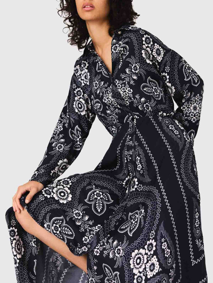 Patterned flowing maxi dress