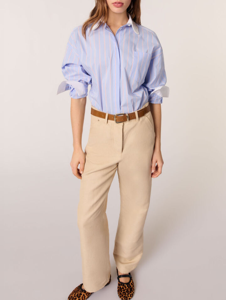 Linen and cotton suit trousers