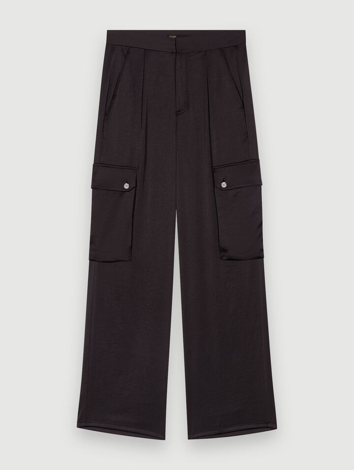Satiny cargo trousers
