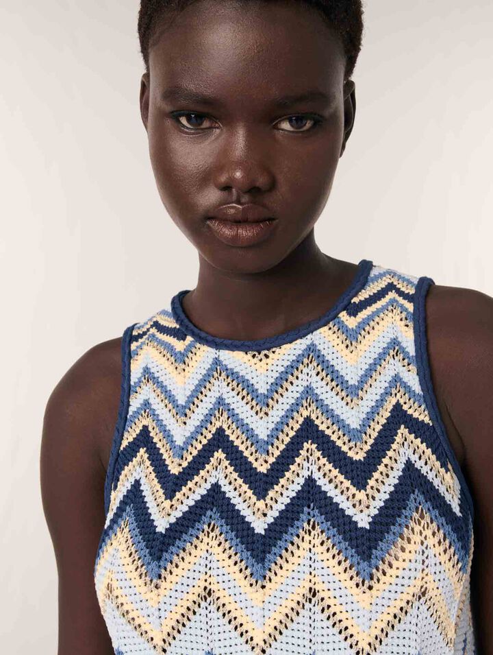 Crochet-knit top