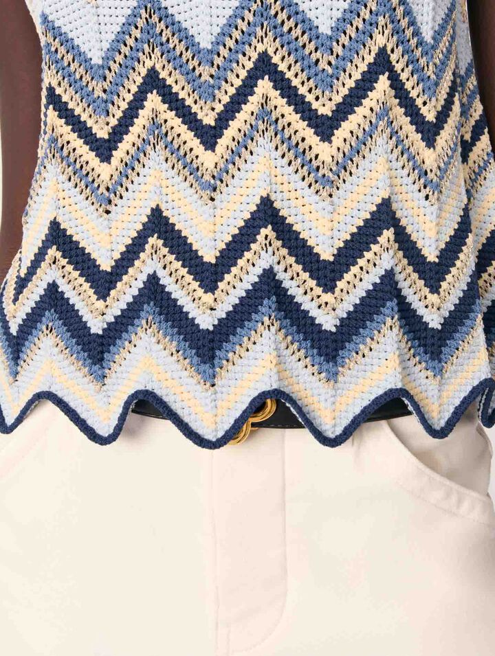 Crochet-knit top