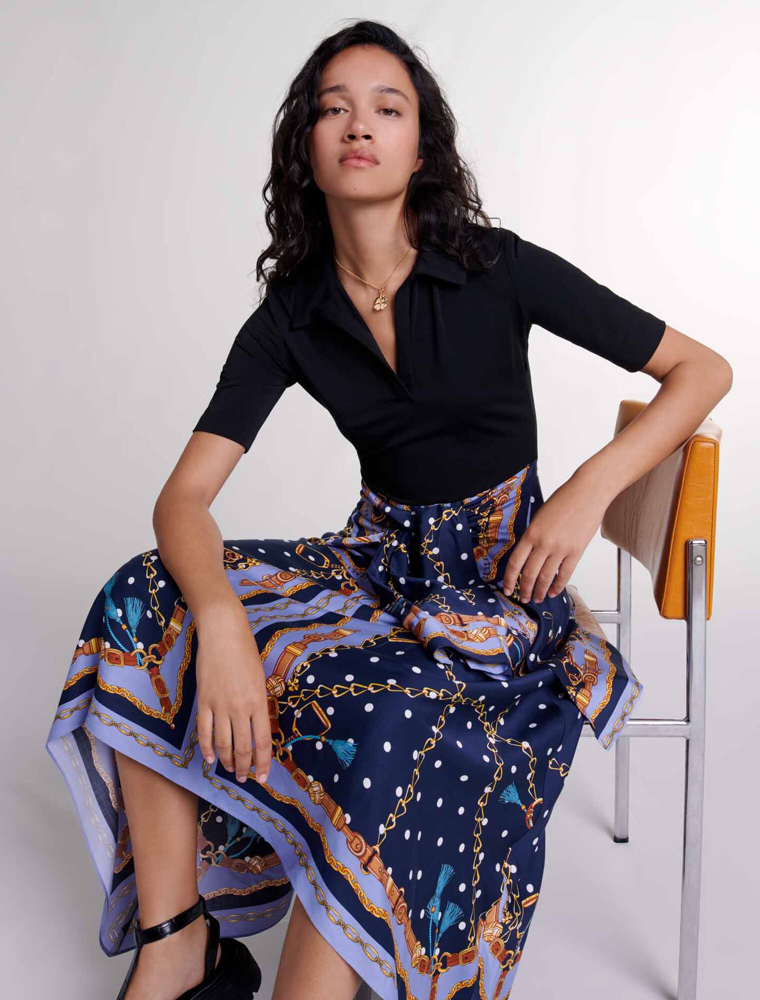 Illusion effect patterned dress 