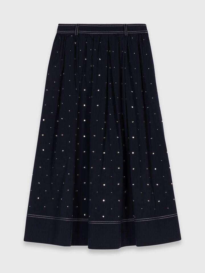 Long studded cotton skirt