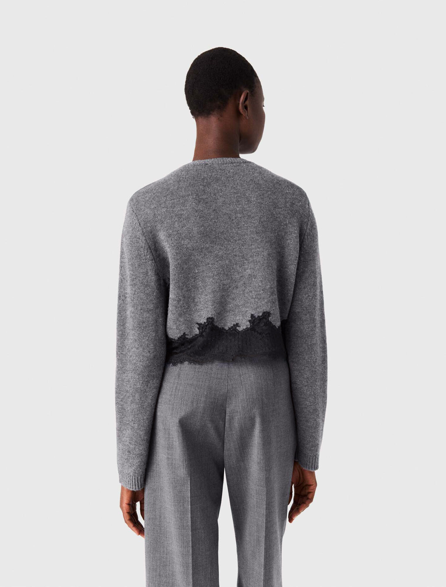 Twinset with lace trim