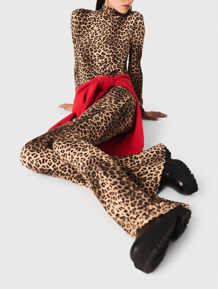 Flared leopard print leggings