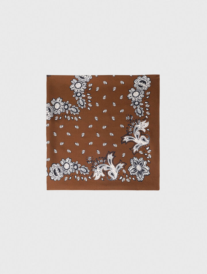 Bandana print silk scarf