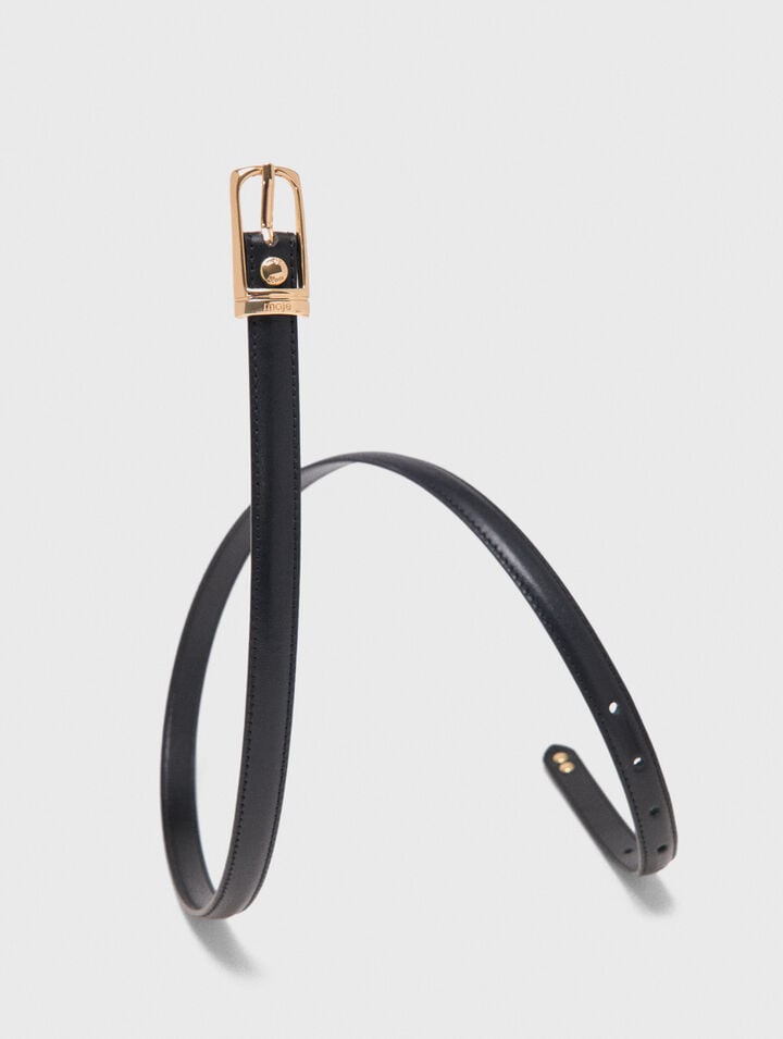Slim leather belt