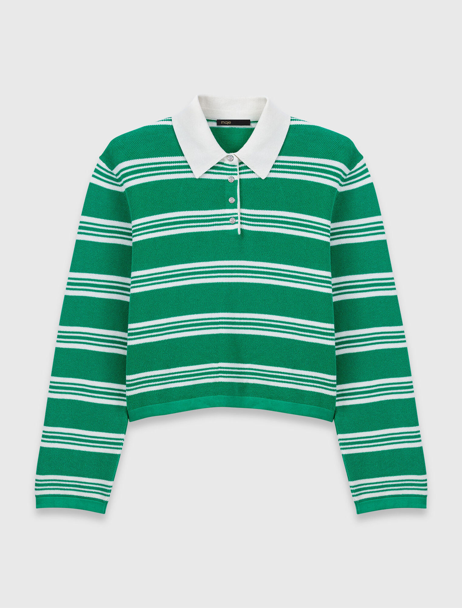Cropped striped polo jumper
