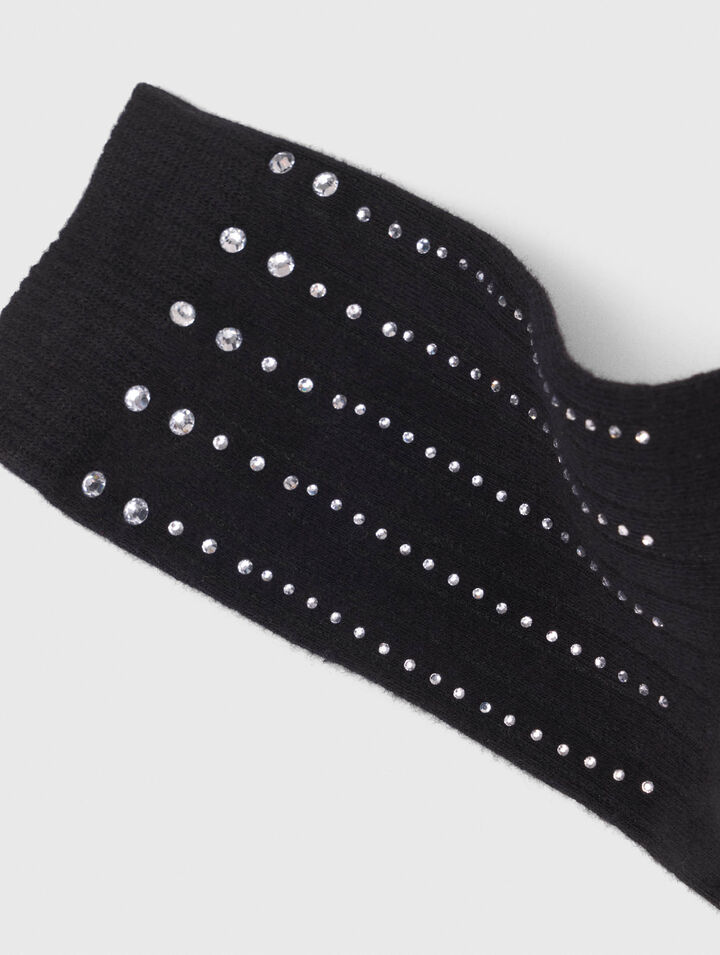 Rhinestone cotton socks