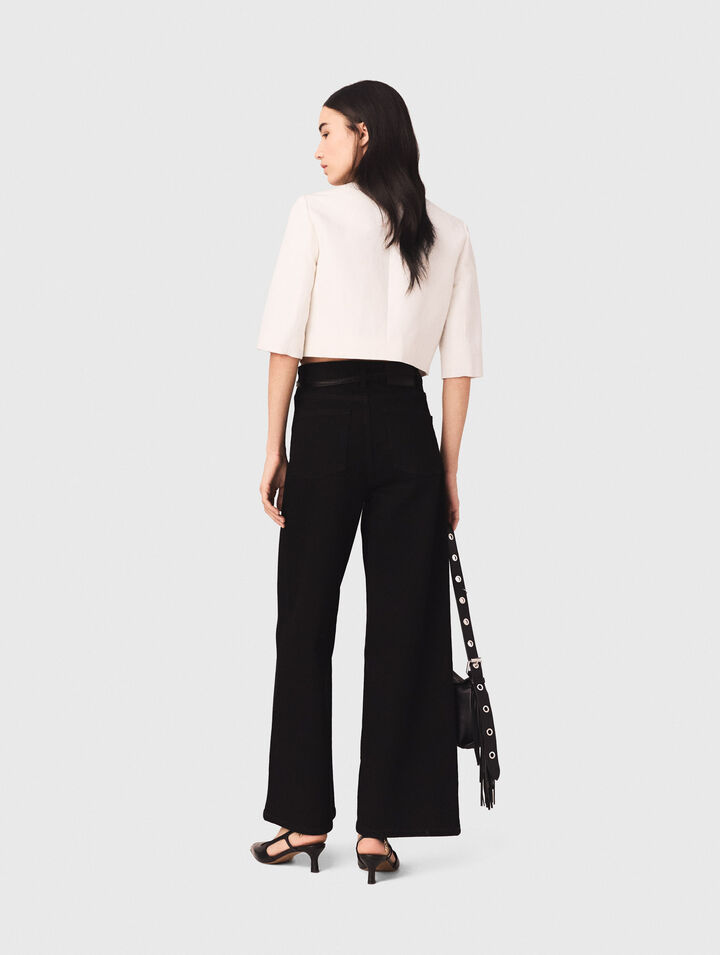 Straight-leg jeans with patch pockets