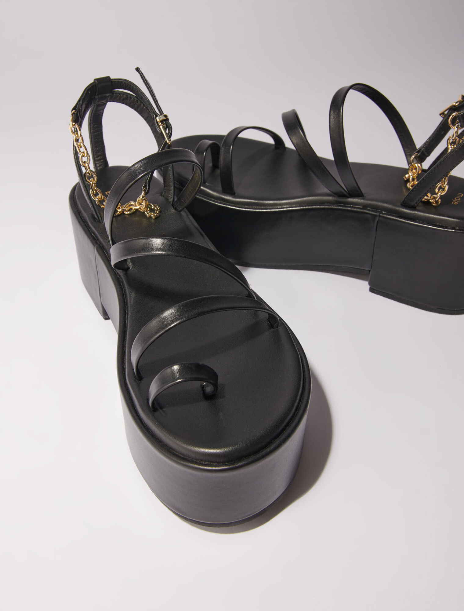 Leather platform sandals