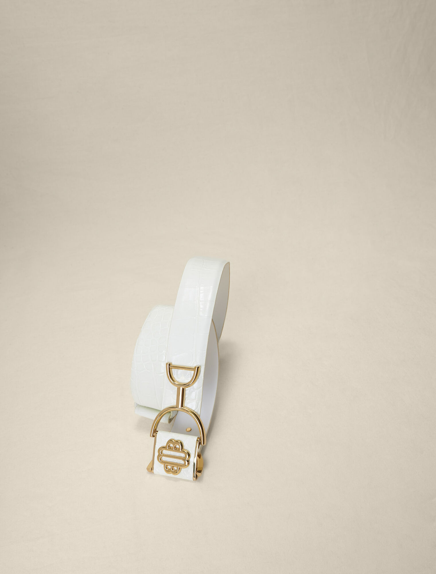 Wide smooth leather belt