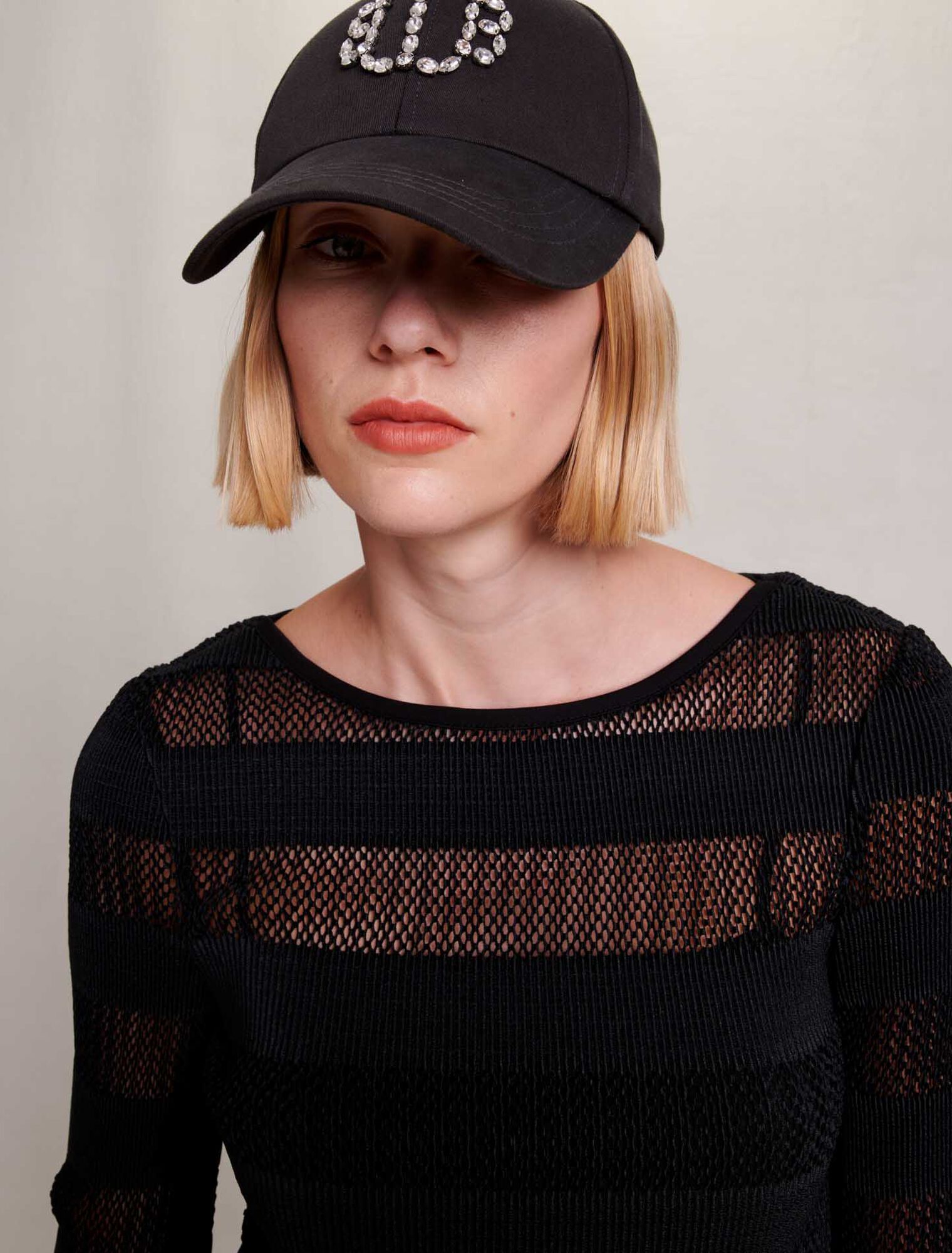 Short openwork knit dress