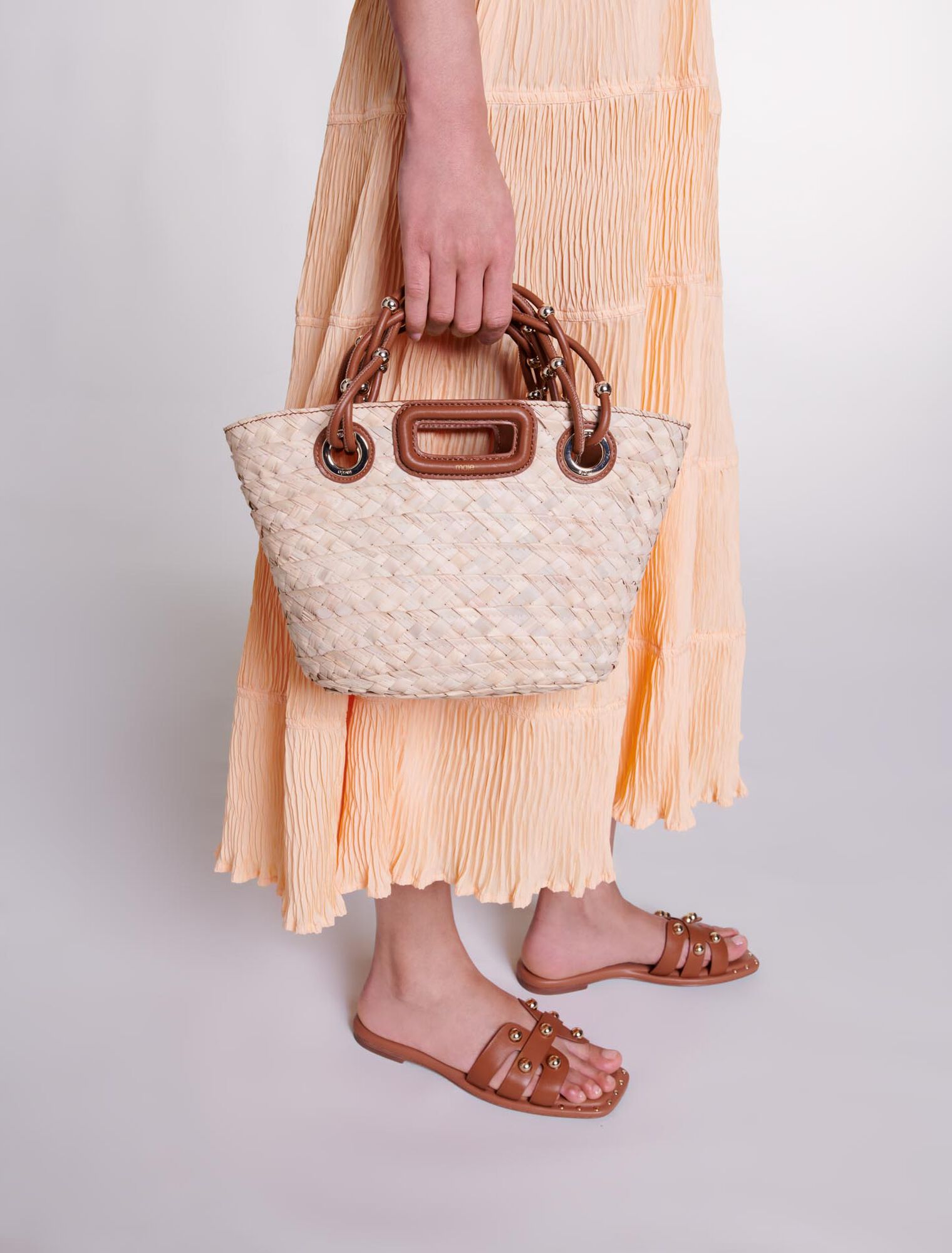 Mini woven basket bag