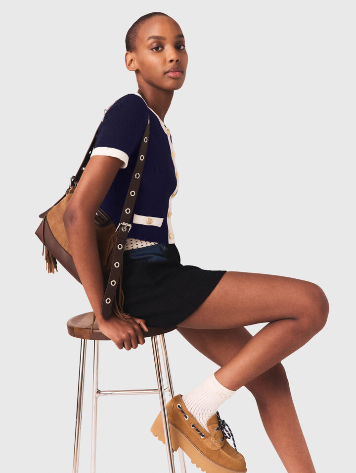 Contrasting cropped cardigan