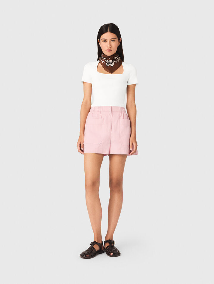 Square-neck ribbed jumper