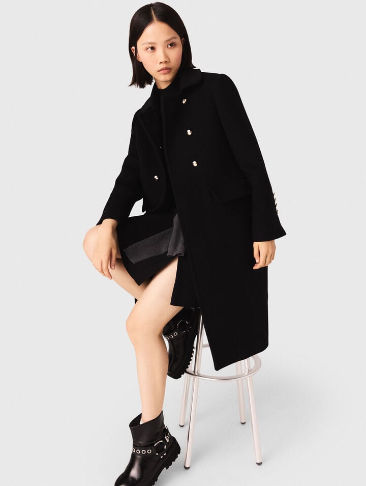 Long wool blend coat