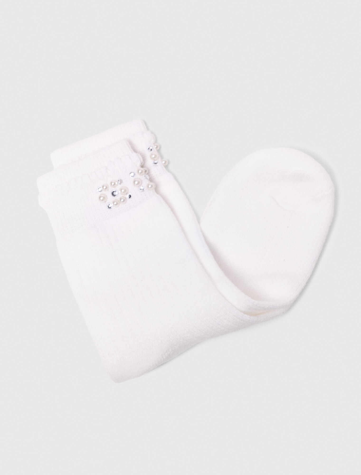 Pearl pointelle socks