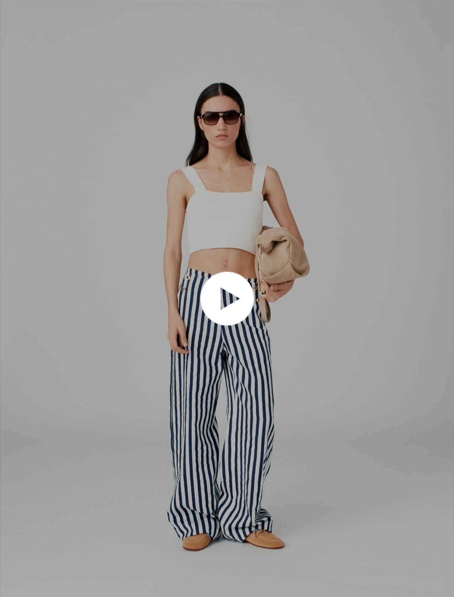 Linen blend sailor trousers