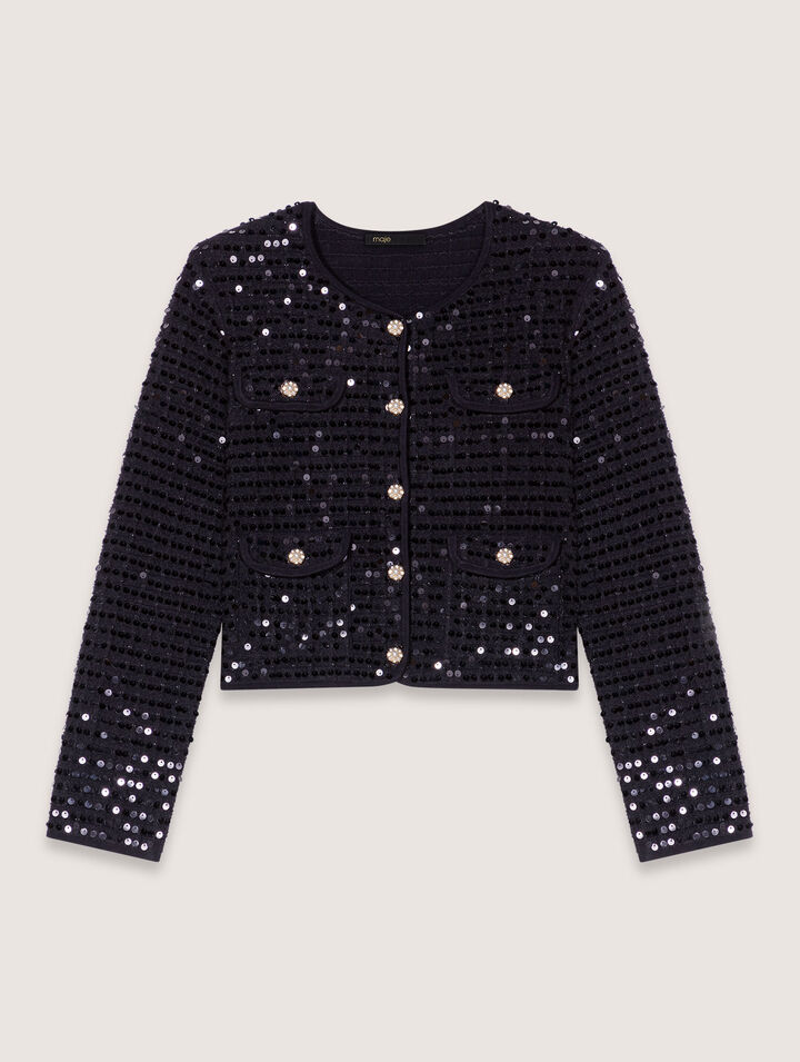 Sequin cropped cardigan