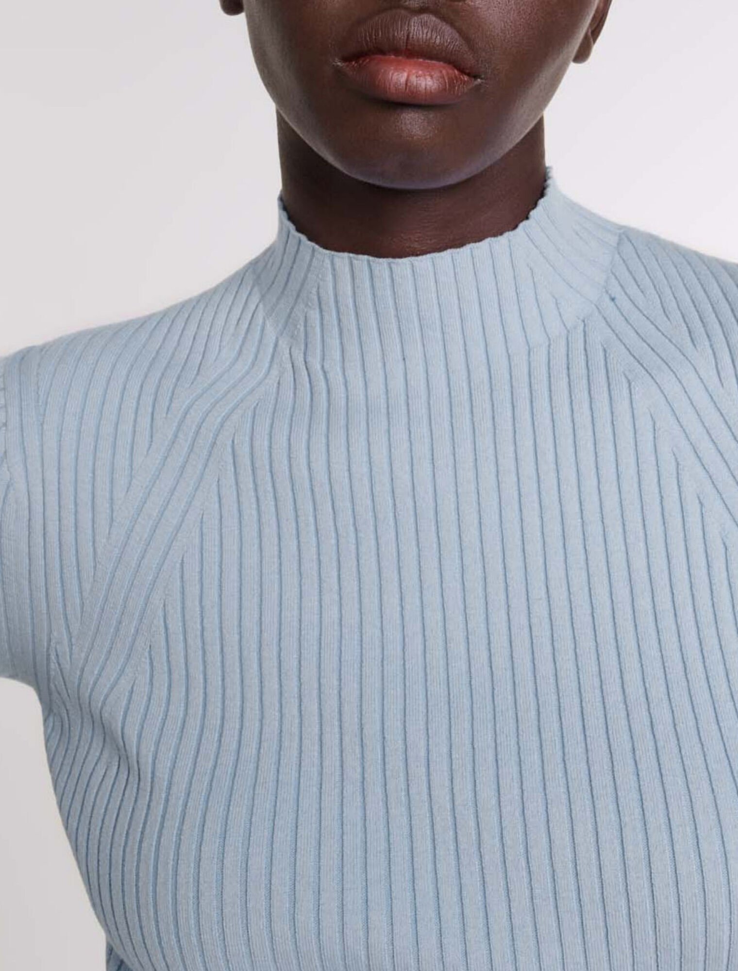 Cotton and silk ribbed top