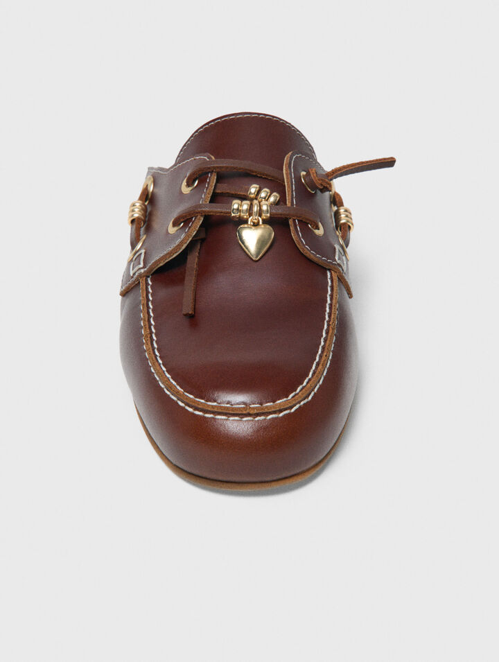 Leather boat mules