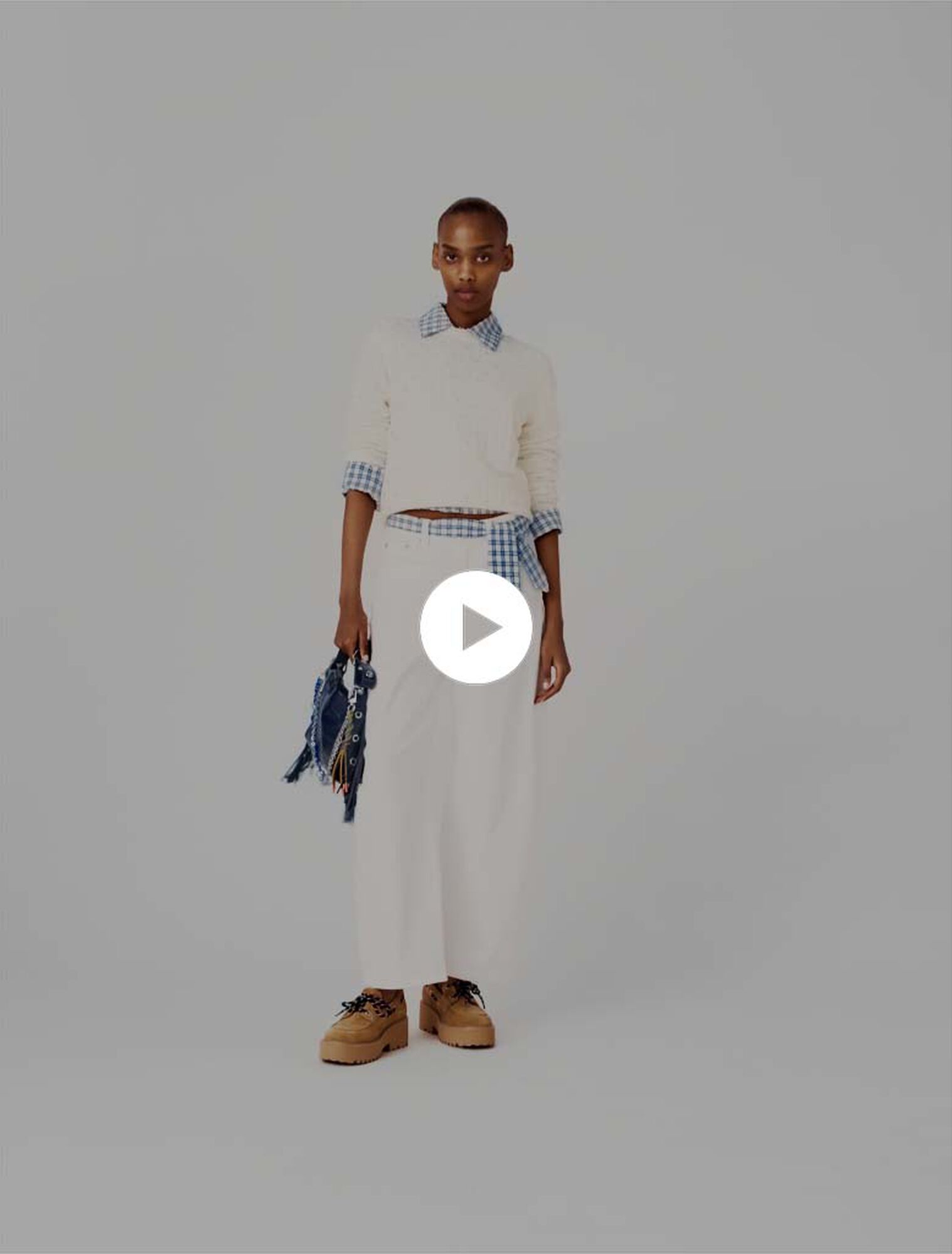 Rhinestone-front cardigan