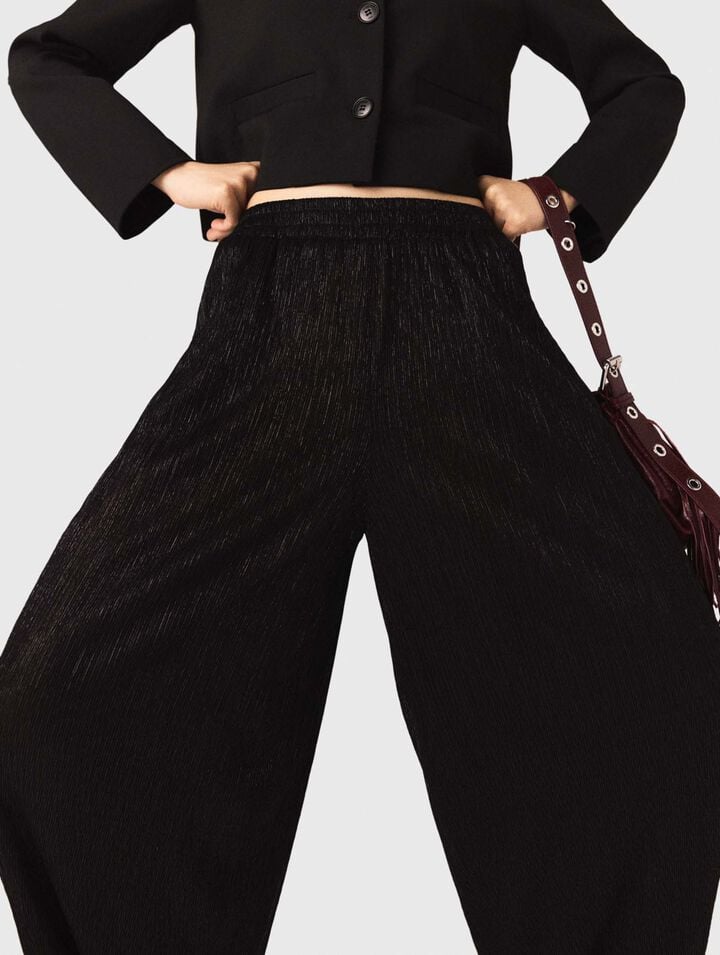Metallic harem trousers
