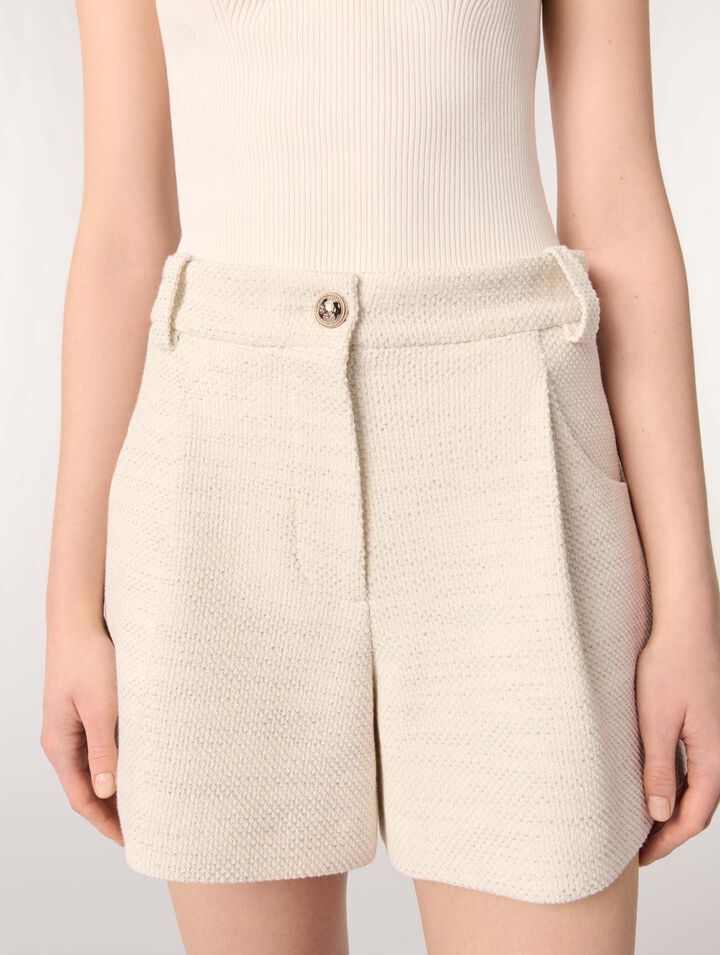 Tweed and lurex shorts