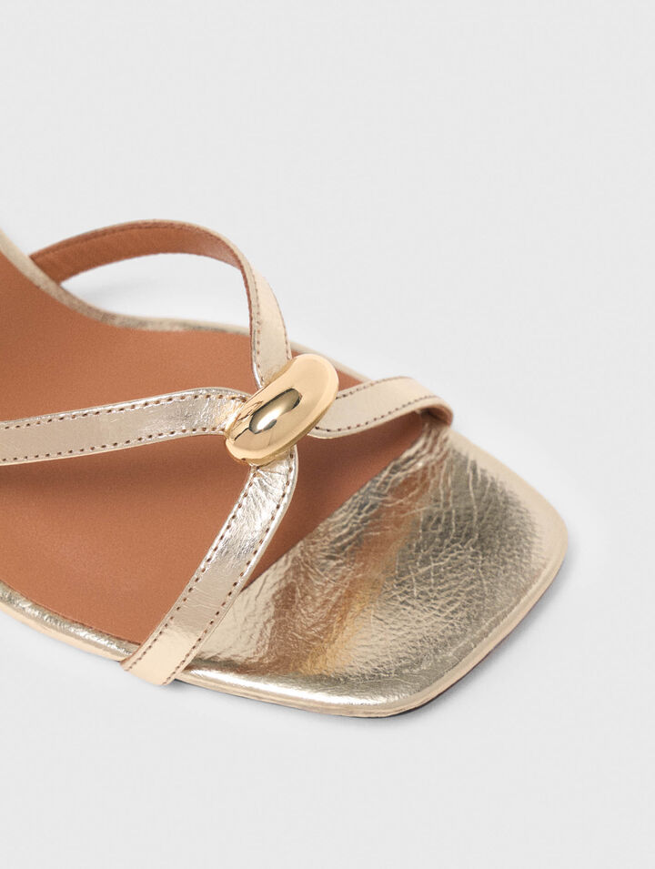 Metallic multi-strap sandals