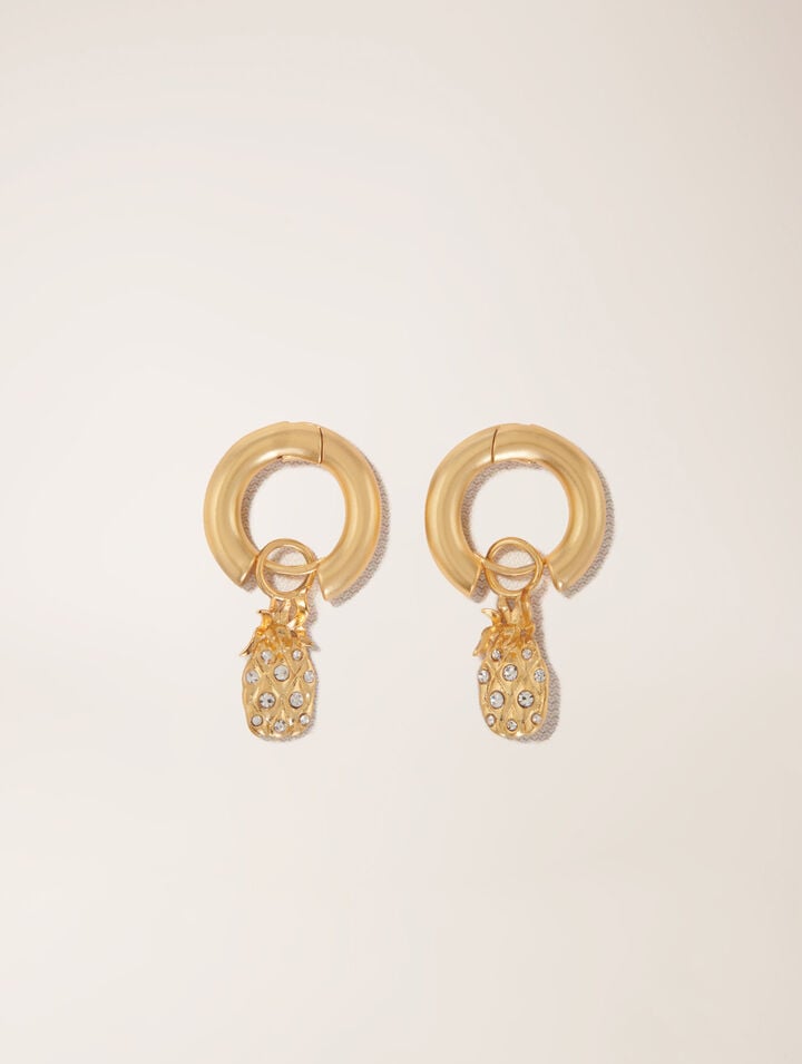 Mini rhinestone pineapple earrings