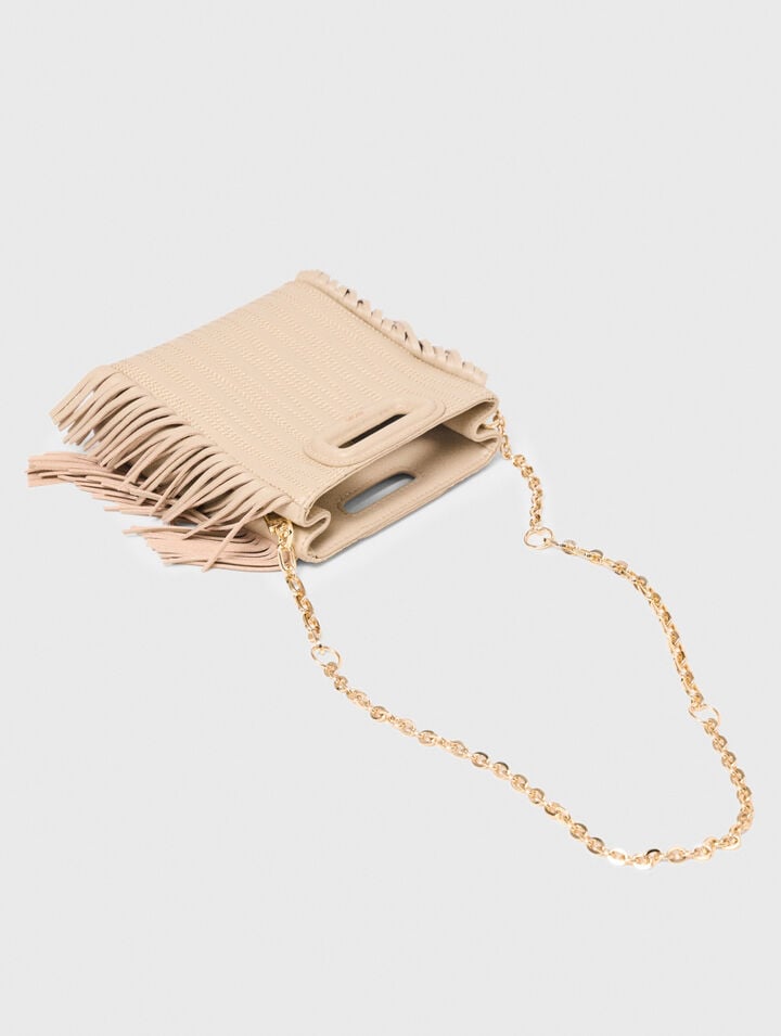 Topstitched leather mini M bag