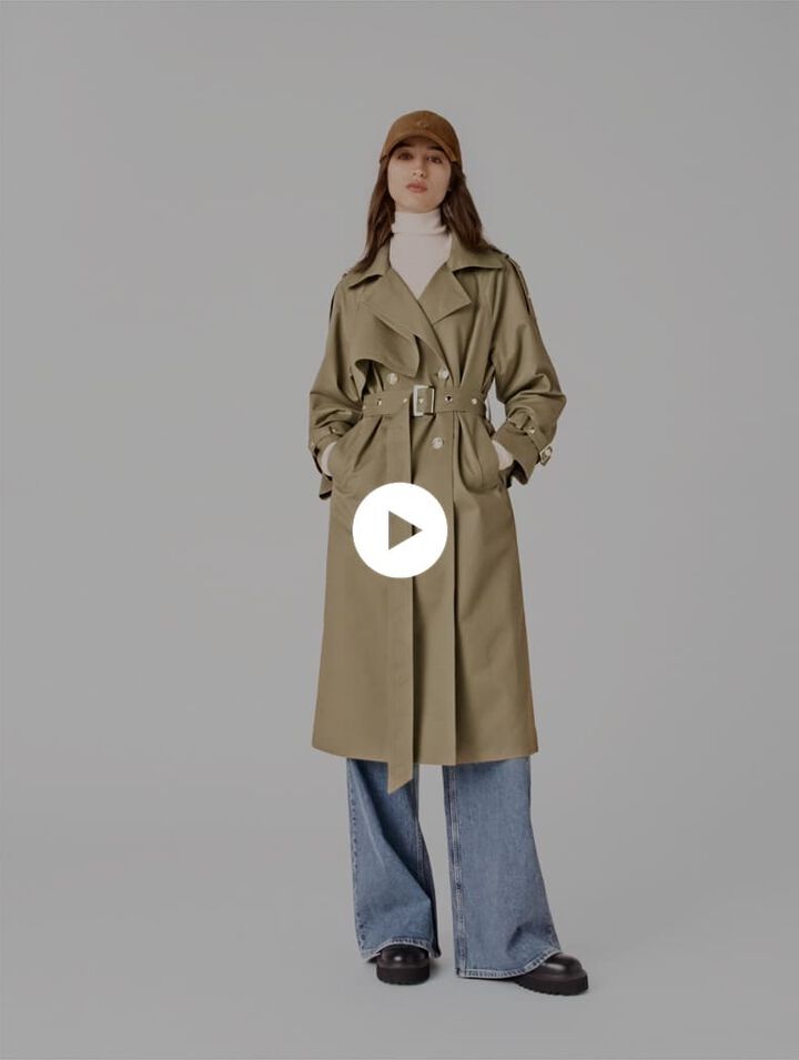 Removable collar stud trench coat