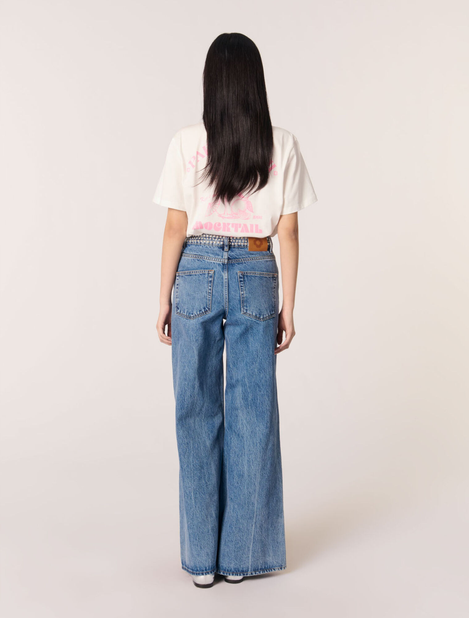 Flares jeans with studded waistband
