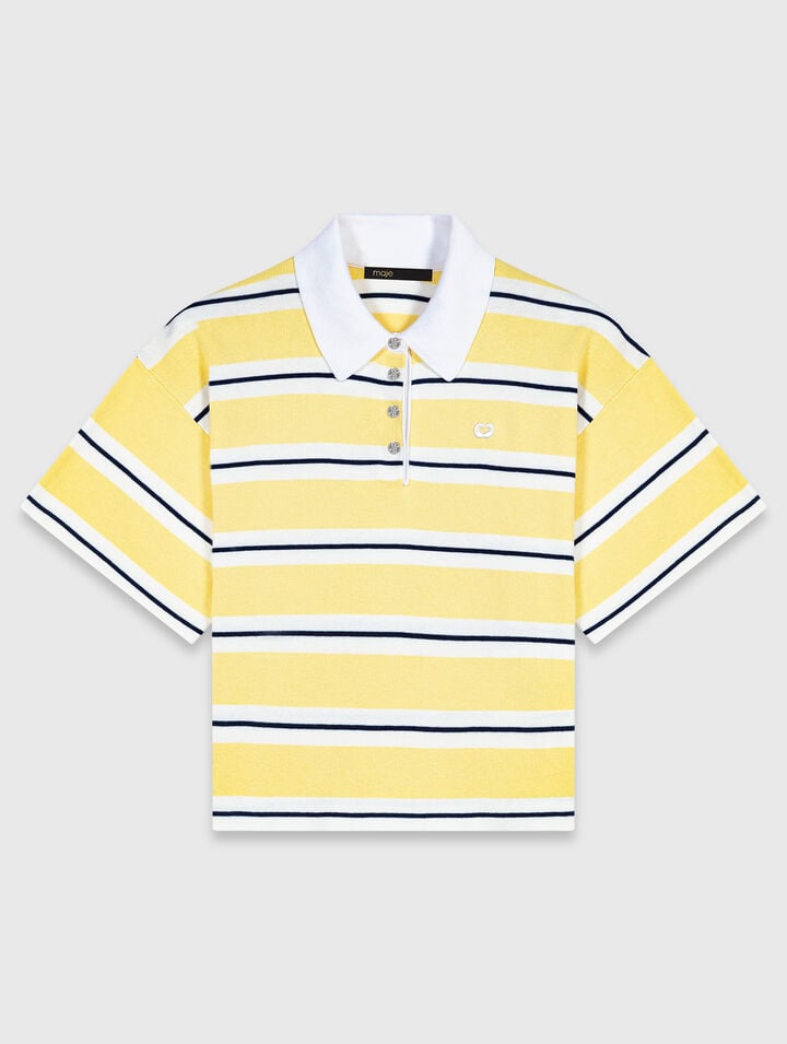 Striped short-sleeve polo
