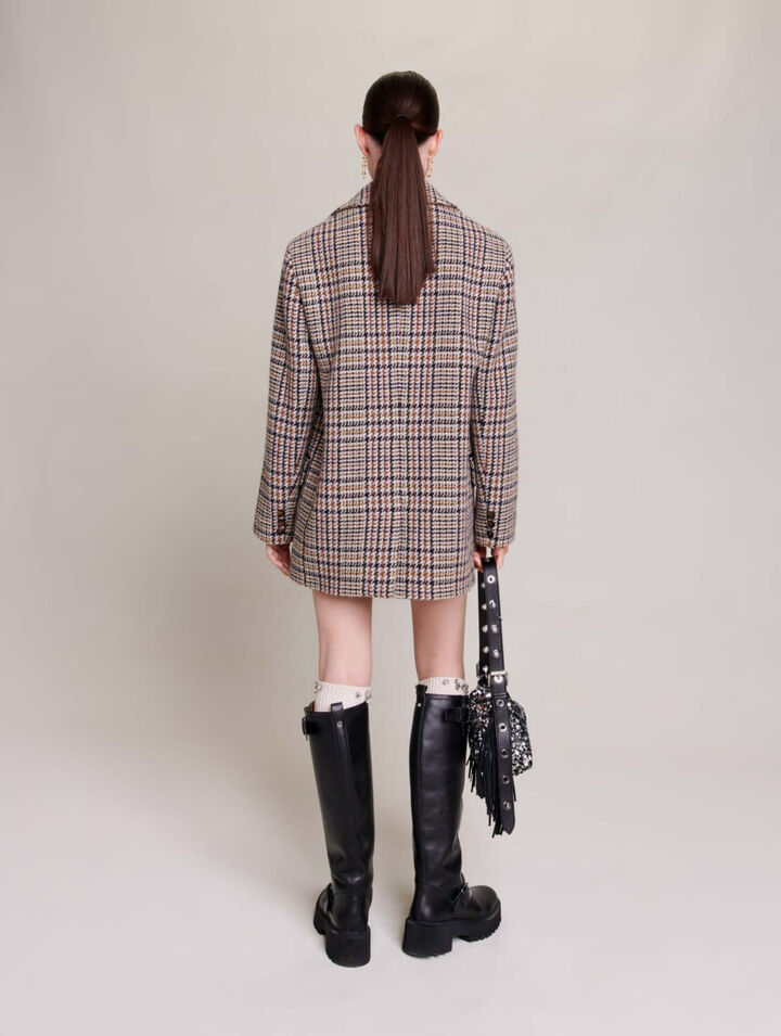Short checked jacket