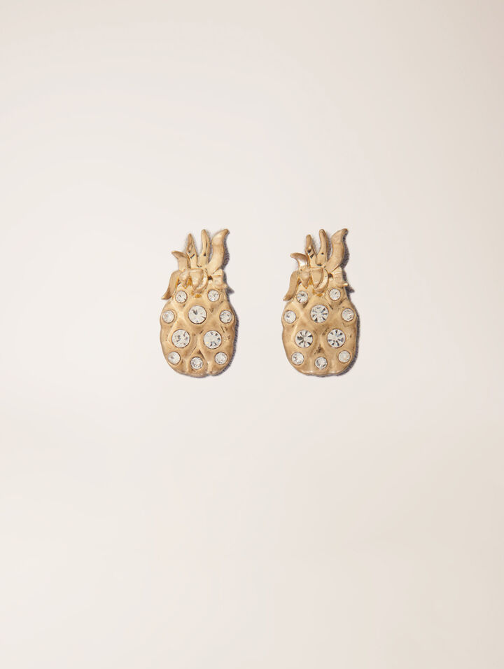 Pineapple rhinestone earrings 