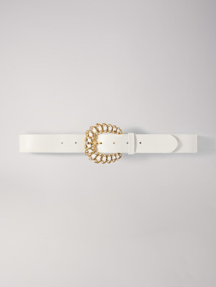 Belt with diamanté buckle