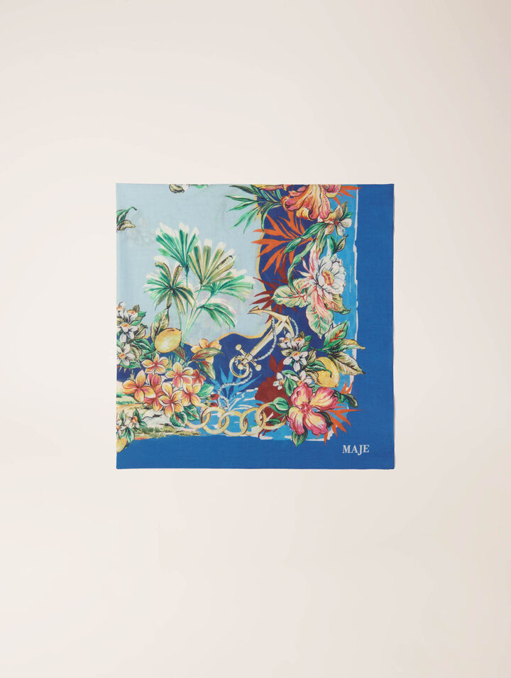 90x90cm square in cotton print