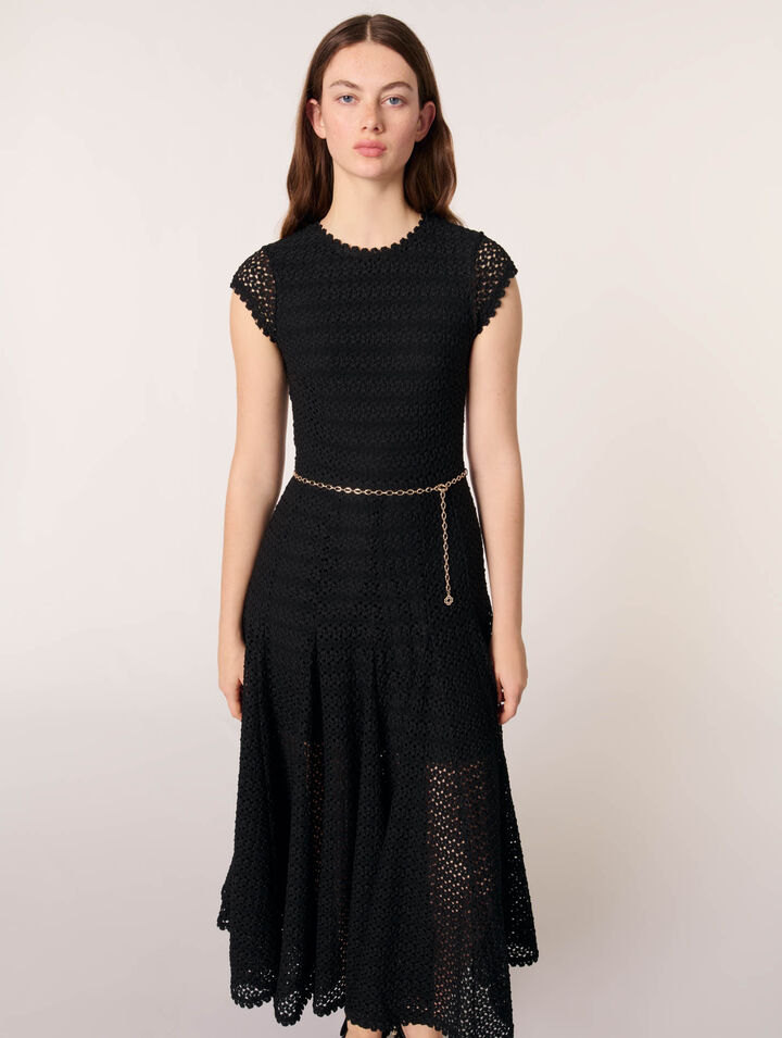 Crochet-knit maxi dress
