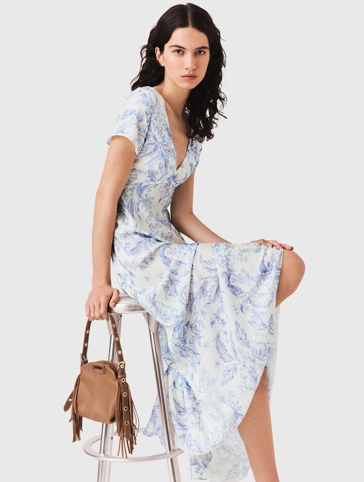 Flowing patterned maxi dress