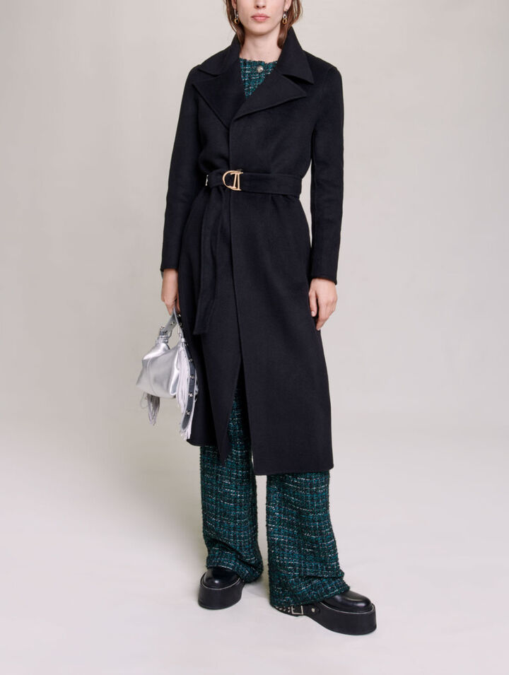 Belted double-faced coat