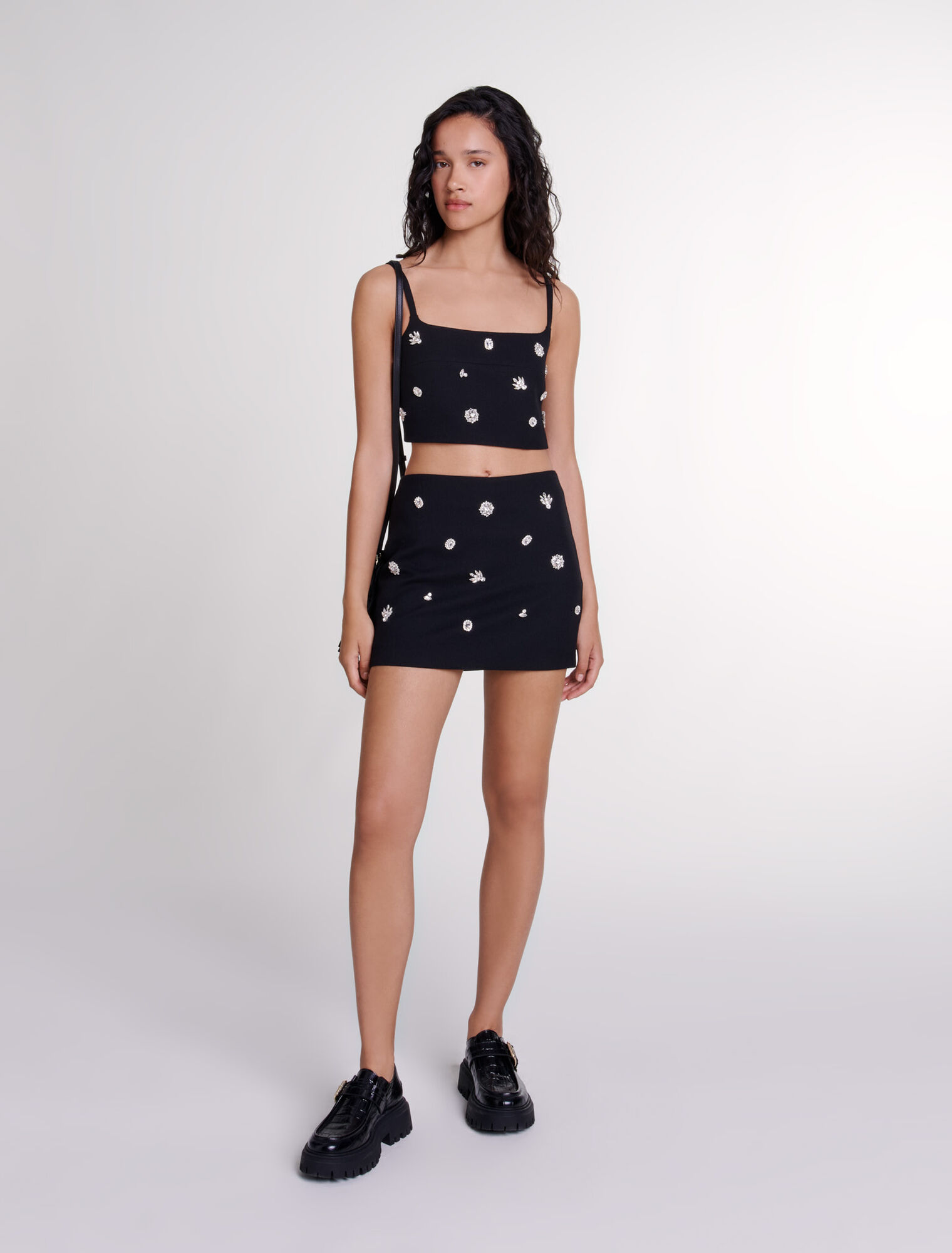 Diamanté crop top