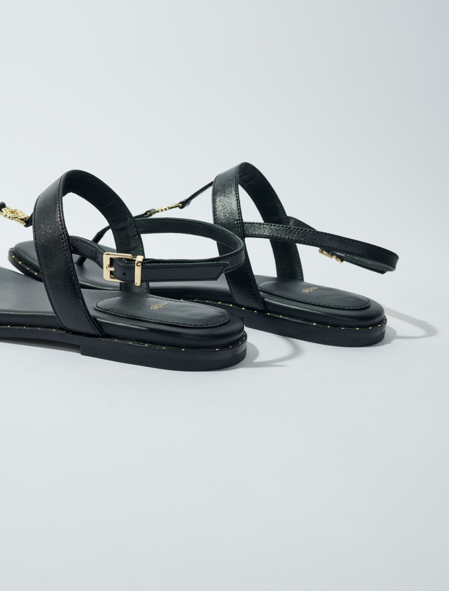 Flat leather strap sandals - Sandals & ballerinas | Maje