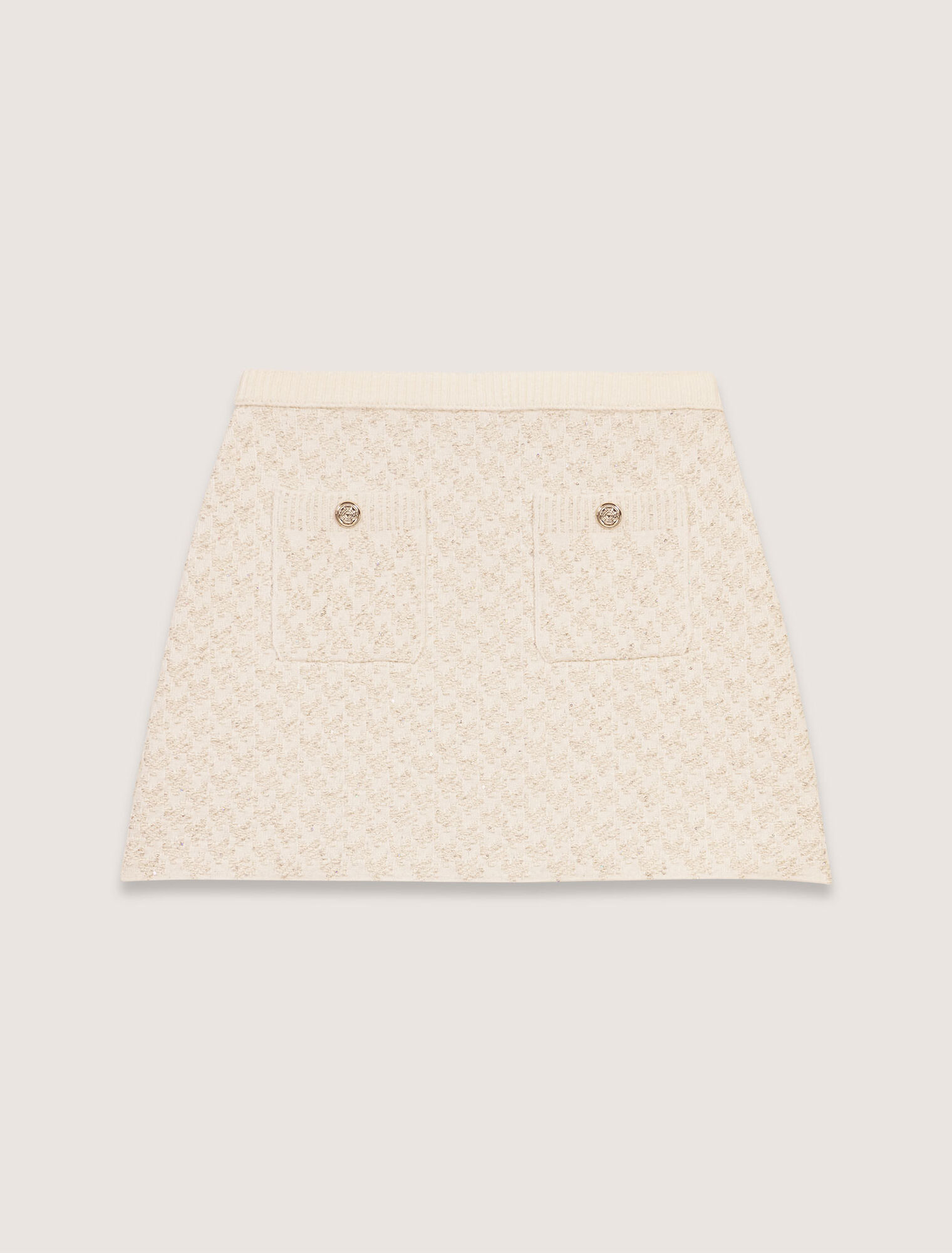 Tweed-effect knitted skirt