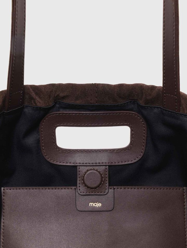 Suede leather M tote bag